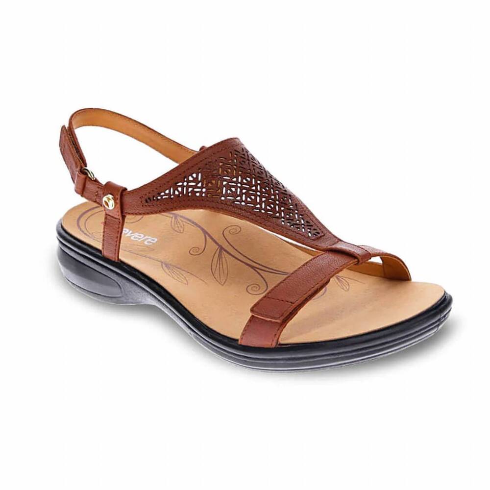 NEW REVERE women's santa fe casual sandal in cognac